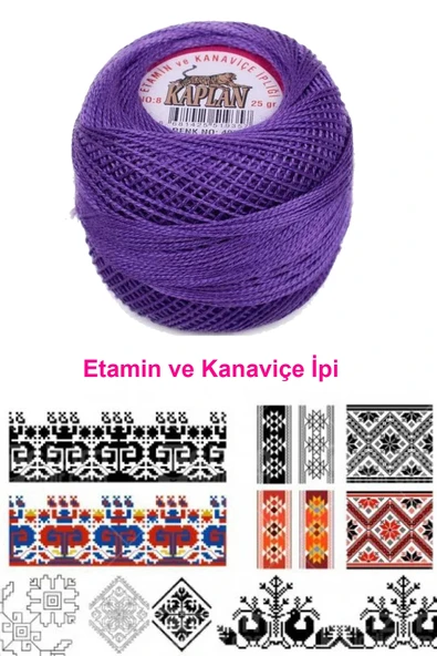 LitaeTrend Kaplan Etamin Ve Kanaviçe İpi 8 No Kod/Renk: 495 - Royaleks - Resim 2