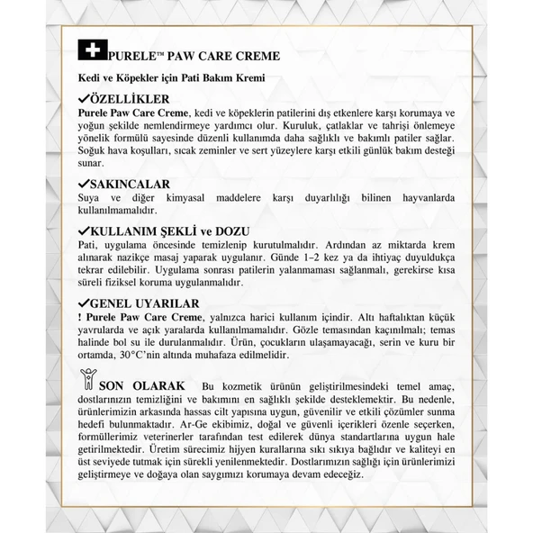Purele Kedi Ve Köpekler İçin Pati Bakım Kremi 100ml - Resim 2