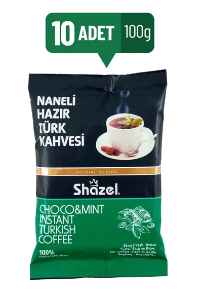 Shazel Naneli Hazır Türk Kahvesi 100 gr x 10 Adet ürün görseli 1