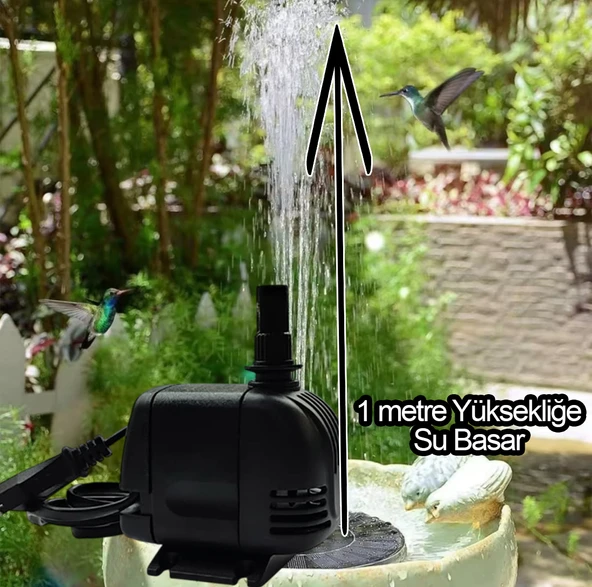 Süs Havuzu Motoru Sump Motor Şelale Motor 1 metre Yüksekliğe Su Yükseltebilir - Resim 2