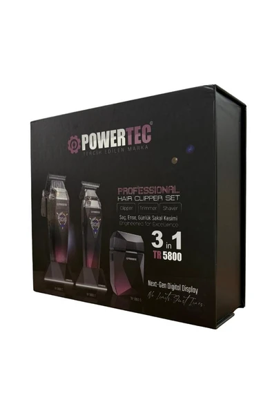 Powertec TR-5800 Saç-Sakal-Ense-Günlük Premium Tıraş Makinesi 3in1 - 4