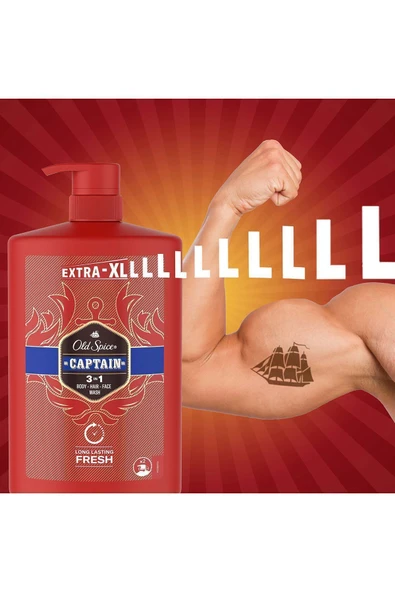 Captain Erkekler İçin Duş Jeli ve Şampuan 1000 ml Ekstra-XL - 6