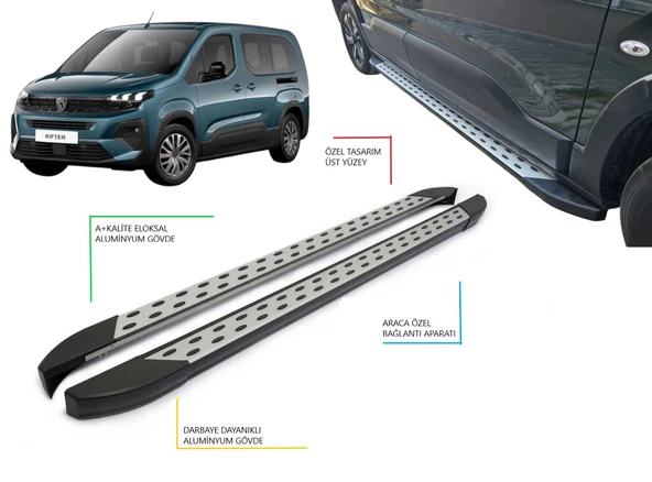 RIFTER ARACA ÖZEL NOKTALI YAN BASAMAK 2019 2020 2021 2022 2023 2024 2025 2026 2027 ürün görseli 1