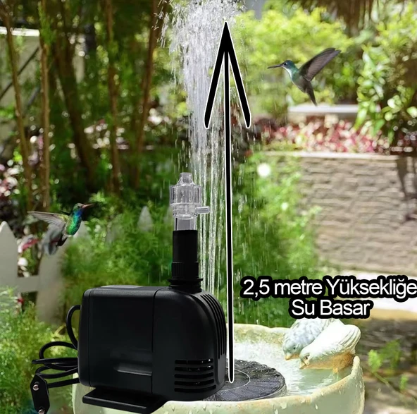 Süs Havuzu Motoru Sump Motor Şelale Motor 2.5 metre Yüksekliğe Su Yükseltebilir - Resim 2