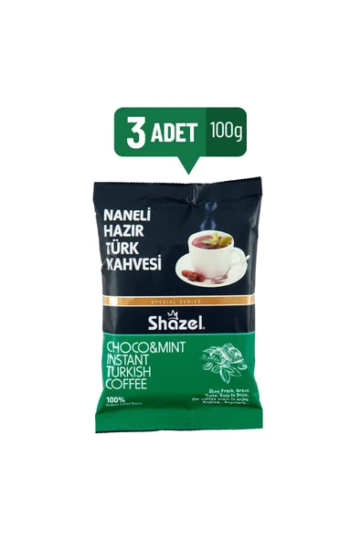 Shazel Naneli Hazır Türk Kahvesi 100 gr x 3 Adet ürün görseli 1