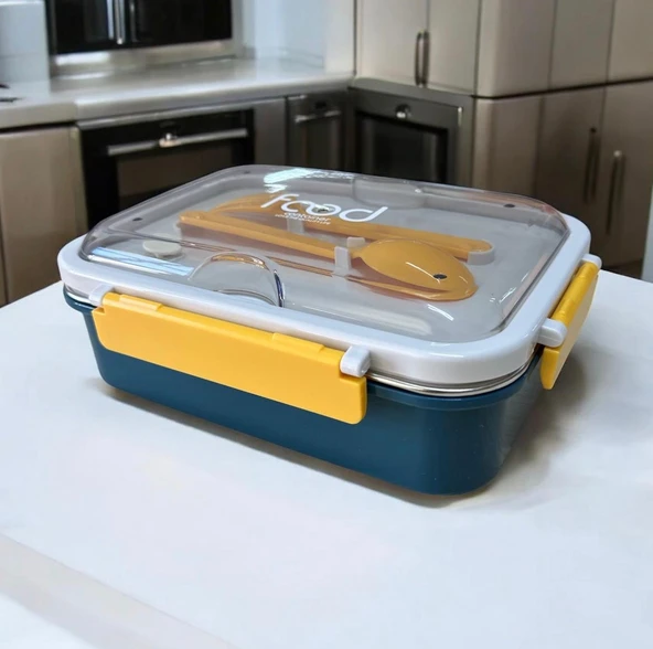 Fixpoint Paslanmaz Çelik Yemek Saklama ve Taşıma Kabı Petrol Mavisi 620 ml P-1414