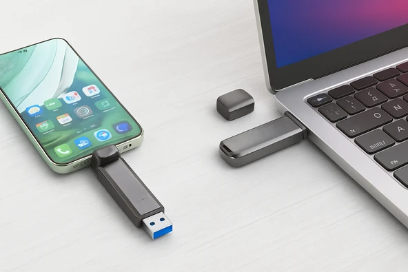 1 TB Flash Bellek USB  TYPE-C Yazma Hızı Darbeye  Dayanıklı Anti Manyetik - 5