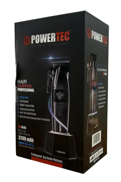 Powertec TR-4646 Profesyonel Saç Sakal 9000 RPM Tıraş Makinesi - 6