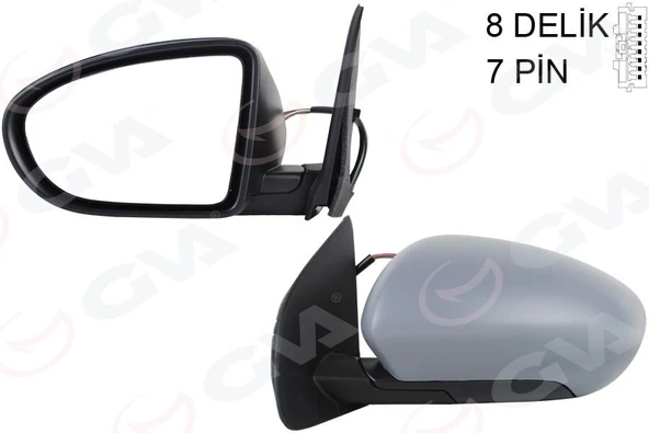 DIŞ DİKİZ AYNASI SOL QASHQAI 09> ELEKTRİKLİ ISITMALI KATLANIR ASTARLI KONVEKS 7 FİŞ VM-4011EBHL  96302JD84A ürün görseli