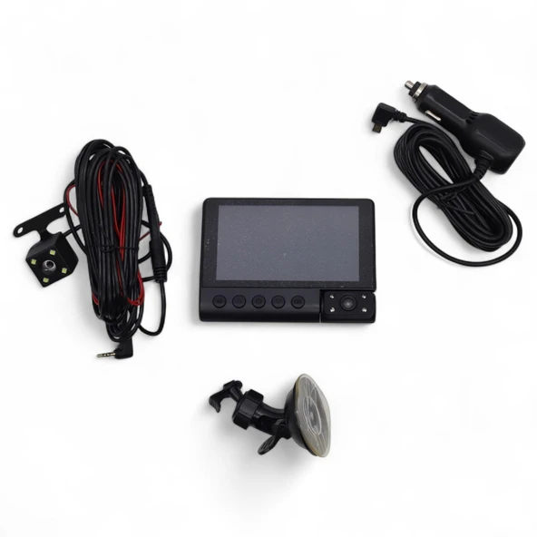 Viges Dokunmatik Araç İçi Yol Kamerası (3 Adet Kamera Set) Siyah - 5