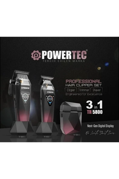 Powertec TR-5800 Saç-Sakal-Ense-Günlük Premium Tıraş Makinesi 3in1 - 1