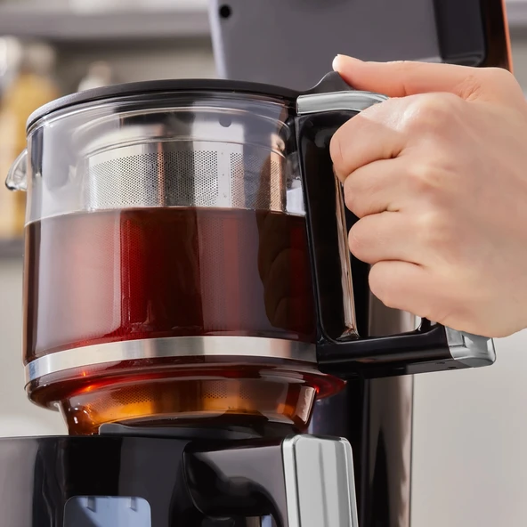 Karaca Çaysever Robotea Pro Quartz 4 in 1 Konuşan Çay Makinesi Black Chrome - Resim 4