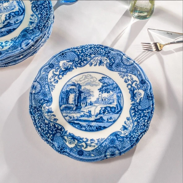 Fecra Vintage Blue 6 Parça Servis Tabağı Seti - 2