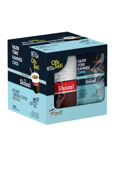 Shazel Ofis Seti Hazır Orta Türk Kahvesi 10 x 9 gr ürün görseli