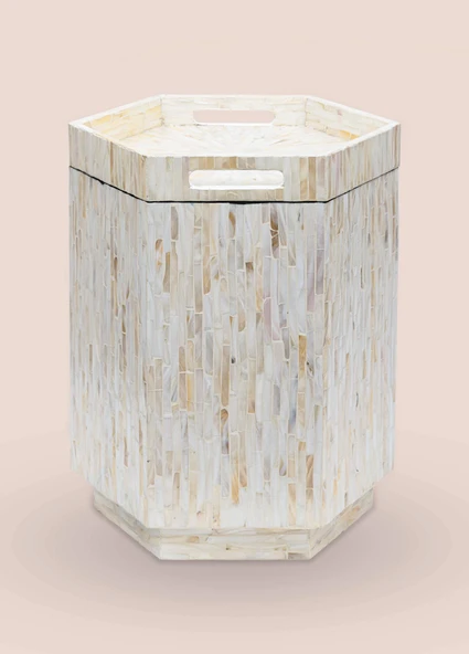 The Mia Sedef Tabure Yan Sehpa 38x33x47 cm TLC0131 - Resim 12