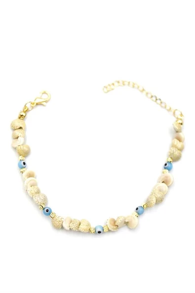 LitaeTrend Nazar Deniz Kabuğu Bileklik - Mavi - Resim 2