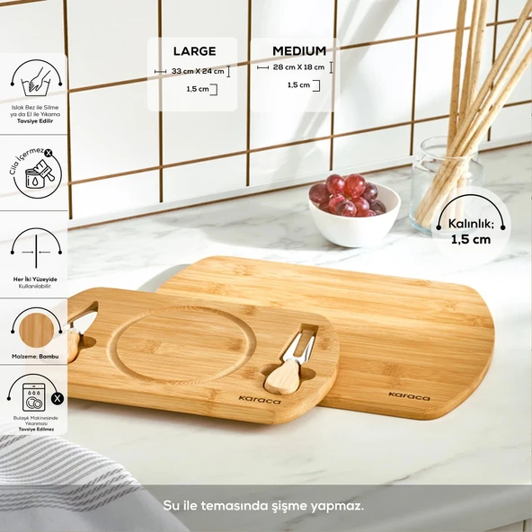 Karaca Lily Bamboo 2'li Pro Kesme Ve Sunum Tahtası ürün görseli 1