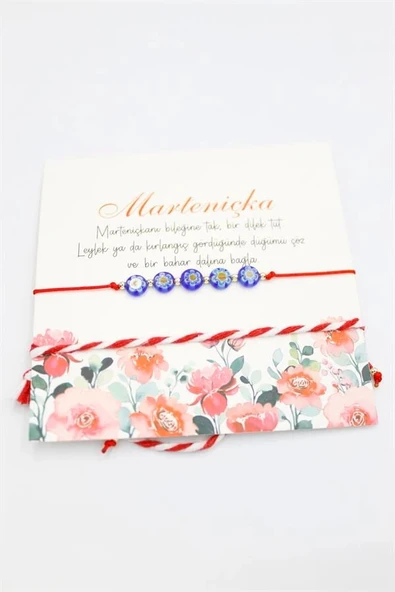 LitaeTrend Çiçek Marteniçka Bileklik - Kırmızı ürün görseli 1