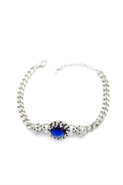 LitaeTrend Zirkon Taşlı Leopar Bileklik - Gümüş - Resim 2