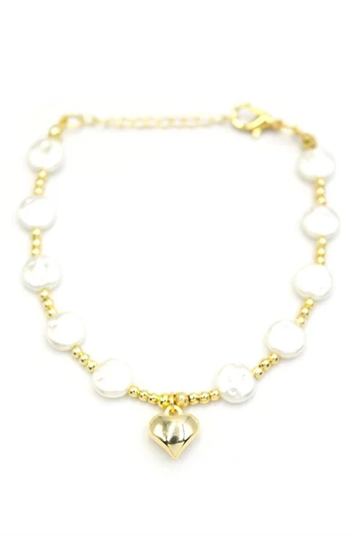 LitaeTrend Kalp İnci Bileklik - Altın ürün görseli 1