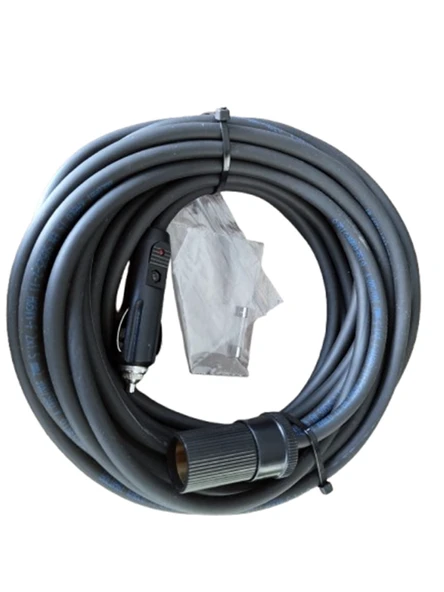 Araç Çakmak Uzatma Kablosu 12-24 Volt 16 Amper 2 X1,5mm TTR Bakır 5 Mt-Siyah ürün görseli 1