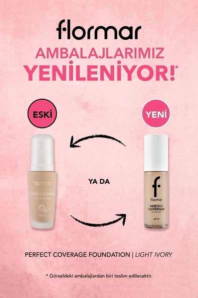 FLORMAR PERFECT COVERAGE YOĞUN KAPATICI SU BAZLI FONDÖTEN (NÖTR ALT TON) -100 LİGHT IVORY-8682536058124 - 3