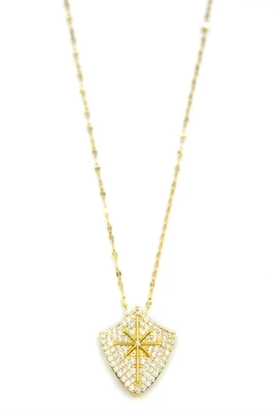 LitaeTrend Taşlı Kutup Yıldızı Kolye - Altın ürün görseli 1