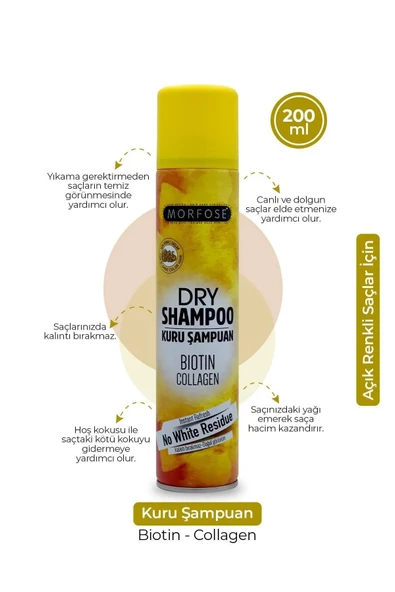 LitaeTrend Kuru Şampuan Biotin Collagen 200 ML - Açık Renkli Saçlar - mrfs - 1