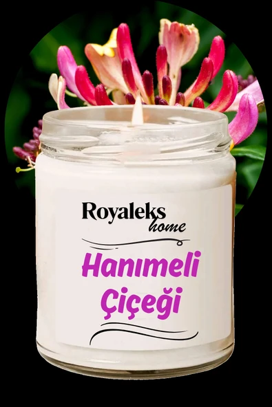 LitaeTrend Doğal Özel Seri Kokulu Dekoratif Kavanoz Mum 210 cc - Hanımeli Esansı - RYL - 1