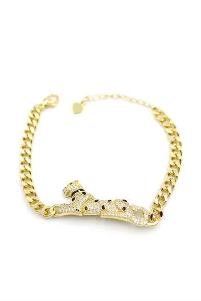 LitaeTrend Zirkon Taşlı Leopar Bileklik - Altın ürün görseli 1