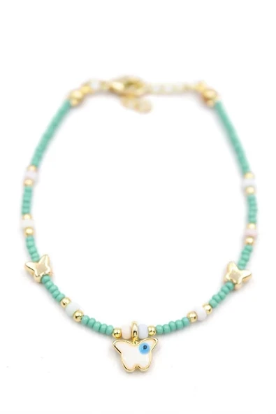 LitaeTrend Kelebek Boncuk Bileklik - Açık Yeşil ürün görseli 1