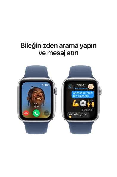 Watch SE GPS 44mm Gümüş Alüminyum Kasa + Kot Rengi Spor Kordon - M/L - Resim 4