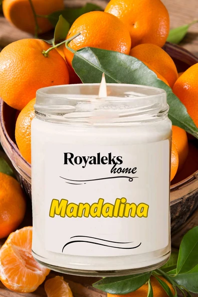 LitaeTrend Doğal Özel Seri Kokulu Dekoratif Kavanoz Mum 210 cc - Mandalina Esansı - RYL - 3
