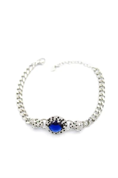 LitaeTrend Zirkon Taşlı Leopar Bileklik - Gümüş ürün görseli 1