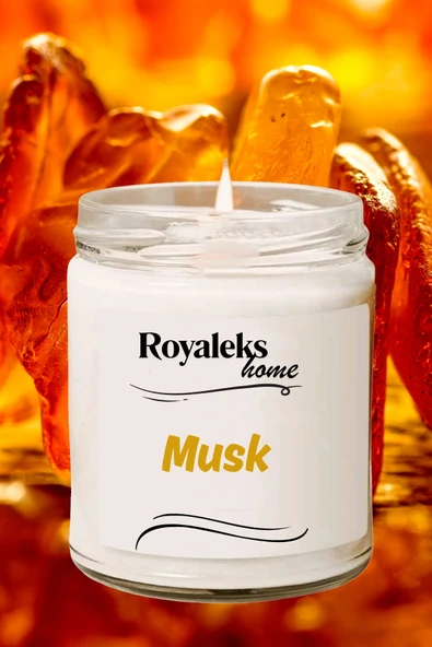 LitaeTrend Doğal Özel Seri Kokulu Dekoratif Kavanoz Mum 210 cc - Musk Esansı - RYL - 3