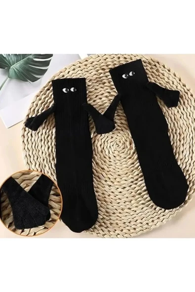 LitaeTrend Siyah Mıknatıslı Halay Çeken Arkadaş Aşk Çorabı 1 Çift - Resim 4