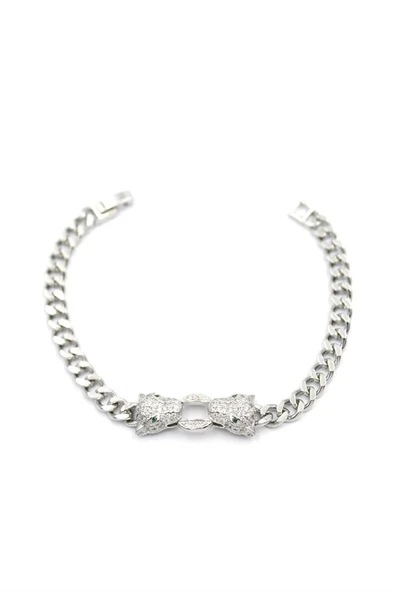 LitaeTrend Zirkon Taşlı Leopar Bileklik - Gümüş ürün görseli 1