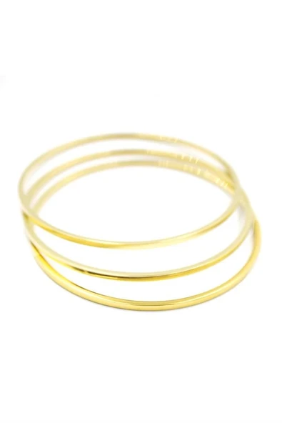 LitaeTrend 3'lü Ajda Bilezik - 60mm - Altın - Resim 2