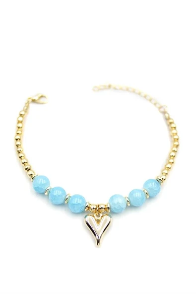 LitaeTrend Boncuklu Kalp Bileklik - Mavi ürün görseli 1