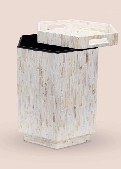 The Mia Sedef Tabure Yan Sehpa 38x33x47 cm TLC0131 - Resim 9