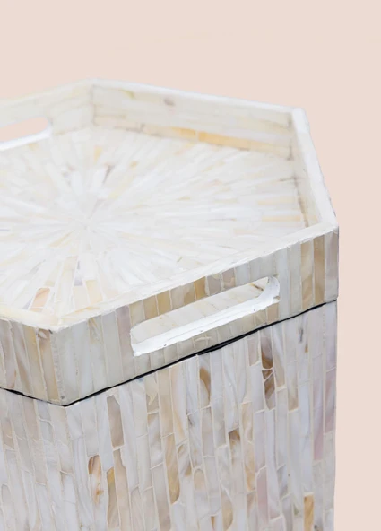 The Mia Sedef Tabure Yan Sehpa 38x33x47 cm TLC0131 - Resim 8