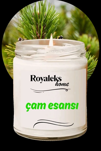 LitaeTrend Doğal Özel Seri Kokulu Dekoratif Kavanoz Mum 210 cc - Çam Esansı - RYL ürün görseli 1