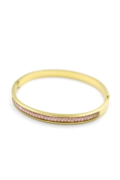 LitaeTrend Baget Taşlı Bilezik - Pembe - Resim 2