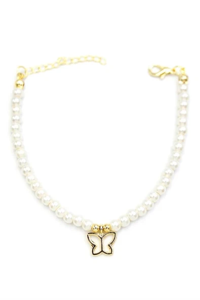 LitaeTrend Kelebek İnci Bileklik - Altın - Resim 2