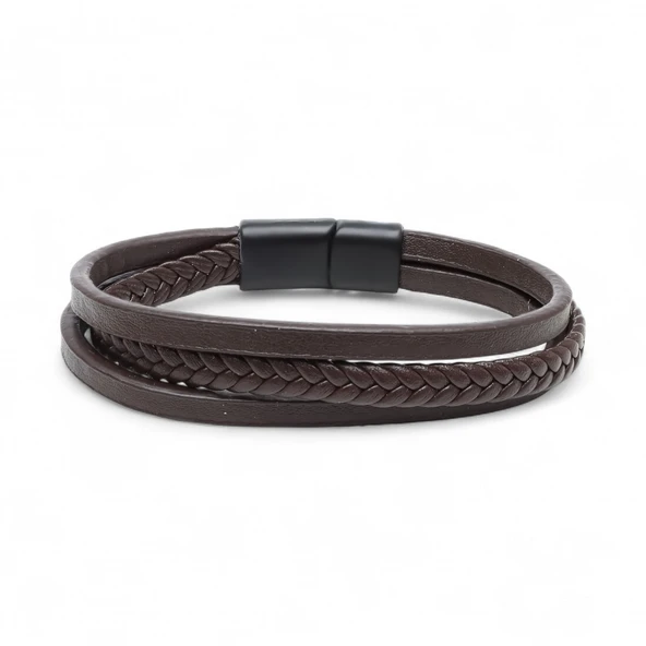 Sadece Kahverengi Saç Örgü Ve Çelik Bileklik 31833B10D4 ürün görseli 1