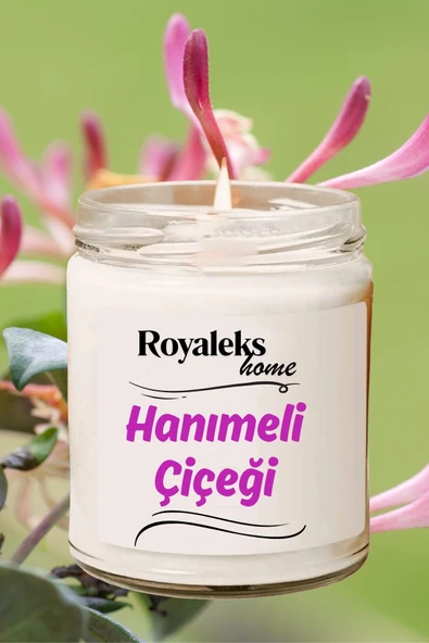 LitaeTrend Doğal Özel Seri Kokulu Dekoratif Kavanoz Mum 210 cc - Hanımeli Esansı - RYL - 3