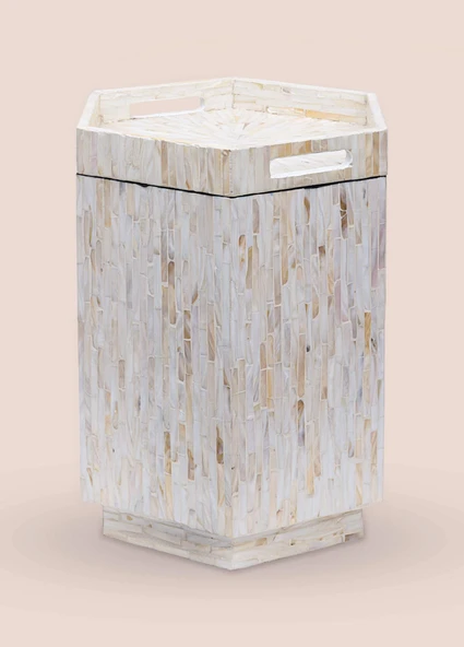 The Mia Sedef Tabure Yan Sehpa 38x33x47 cm TLC0131 - Resim 10