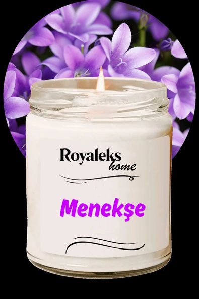 LitaeTrend Doğal Özel Seri Kokulu Dekoratif Kavanoz Mum 210 cc - Menekşe Esansı - RYL - 1