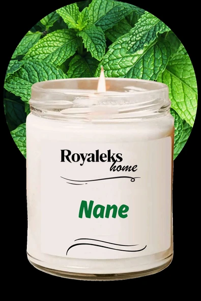 LitaeTrend Doğal Özel Seri Kokulu Dekoratif Kavanoz Mum 210 cc - Nane Esansı - RYL ürün görseli 1