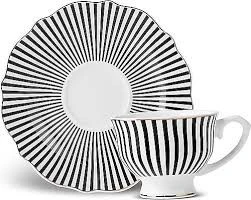 Karaca New Romantic İnce Çizgili Kahve Fincanı 90 ml Siyah - Resim 2